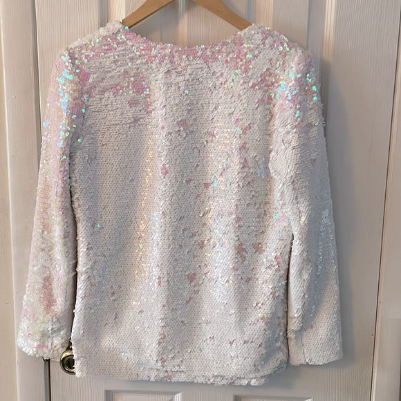 Front Row Shop Sequin White & Pink Blazer Size XS NWT - Picture 3 of 6